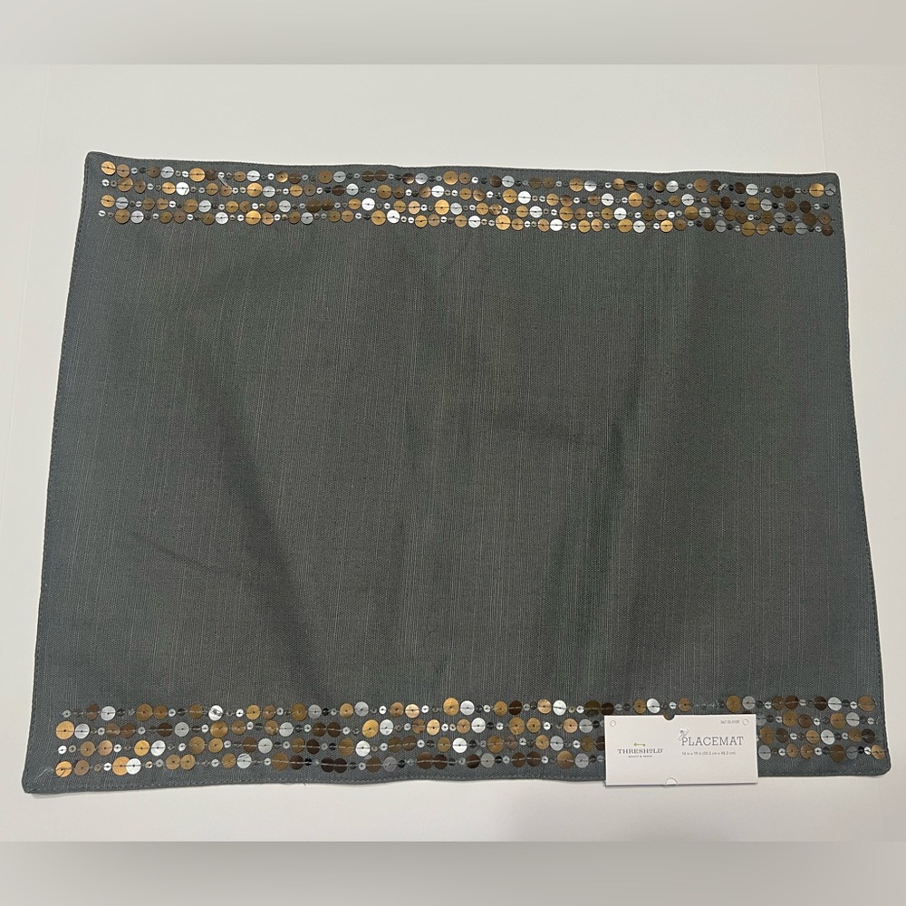 Threshold grey and gold placemats 2 pcs